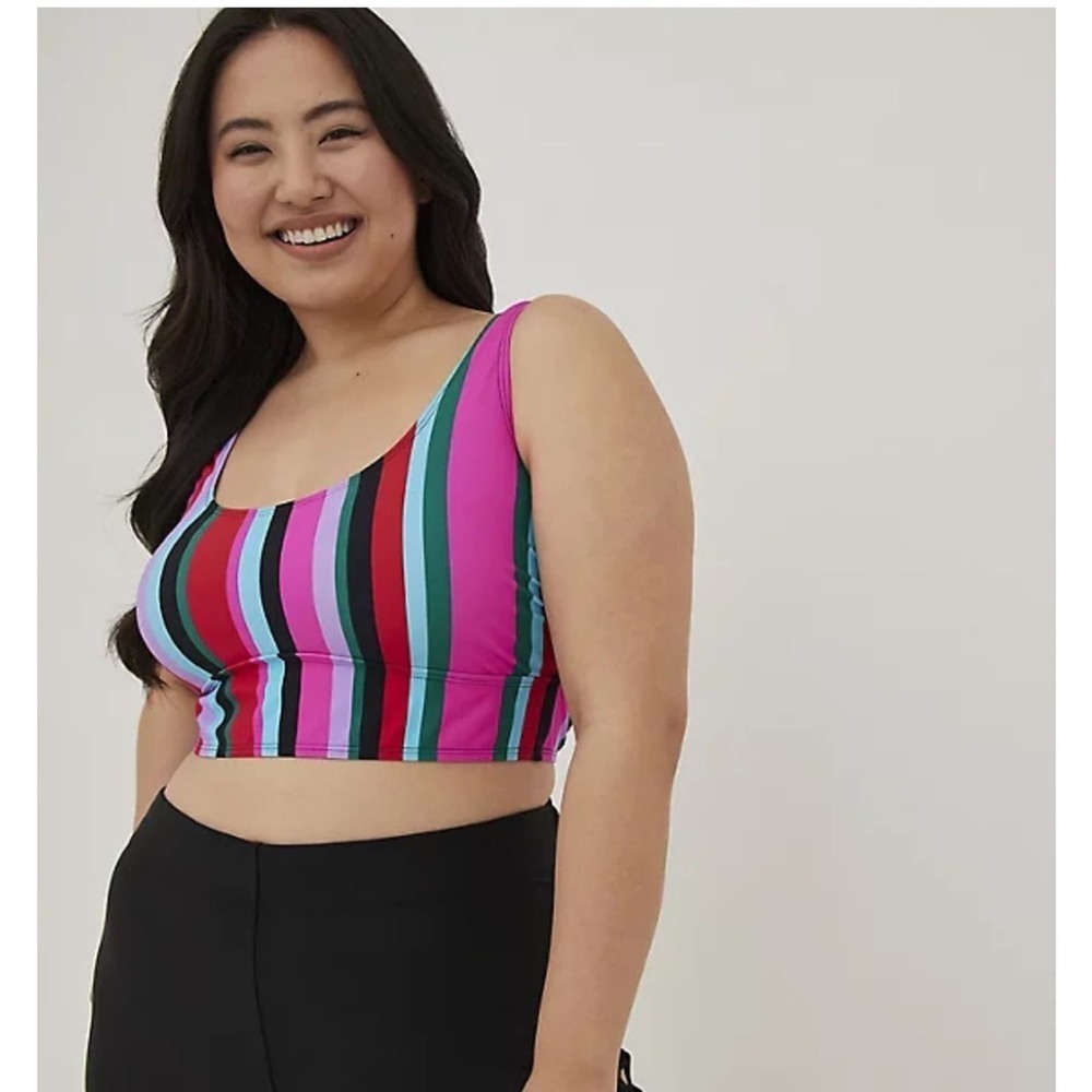 NWOT Torrid sz 1‎ Stripes Scoop Swim Bathing Suit Top 1X